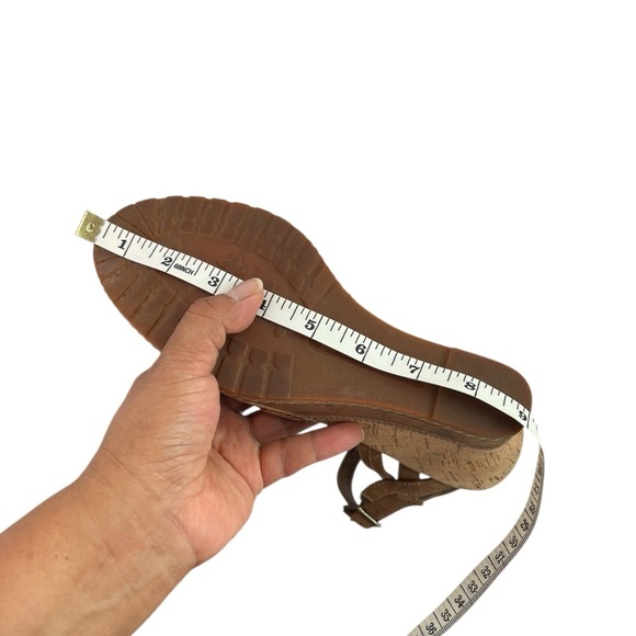 TIMBERLAND Maeslin Buckle Leather Cork Heel Wedge Sandal Womens Size 9 - Picture 16 of 16